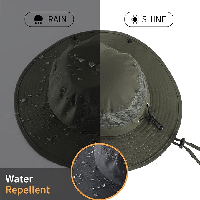 upf50+ mens sun hat wide brim womens uv protection beach bucket hat for fishing hiking snap up