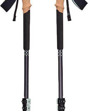 trekking poles (pair) | adjustable z pole design | natural cork grips