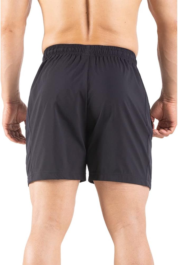 men's 5" running shorts 2 pack quick dry athletic workout gym shorts (size l)