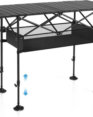 camp folding camping table, portable roll up table