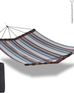 12ft 2 person hammock large hammock quick dry 450lb capacity with v shaped hardwood spreader bar & nylon rope