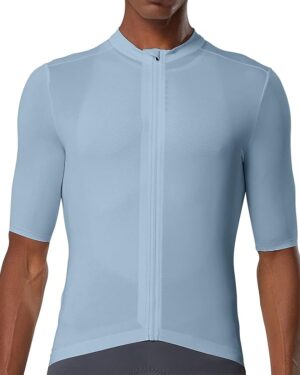 cycling jersey men aero race fit, road bike jersey short sleeved moisture wicking, breathable,zip pocket,upf50＋