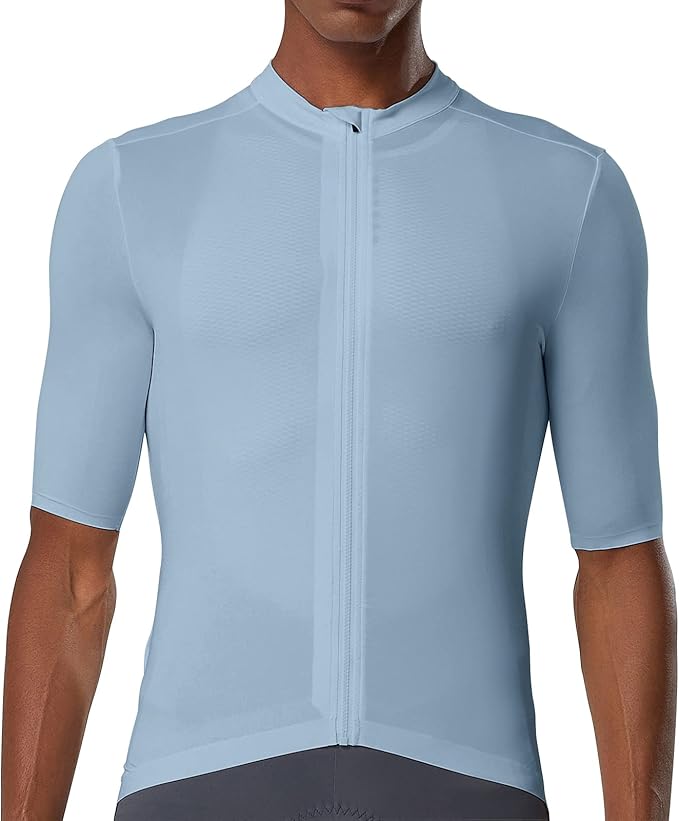 cycling jersey men aero race fit, road bike jersey short sleeved moisture wicking, breathable,zip pocket,upf50+