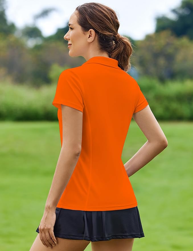 womens golf shirt short sleeve polo shirts quick dry tennis tops v neck with collar pickleball shirts golf outfits