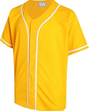 men's plain baseball jerseys casual button down shirts short sleeve sport uniforms