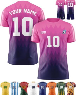 custom soccer jersey personalized uniform team name number logo for kids youth boys men