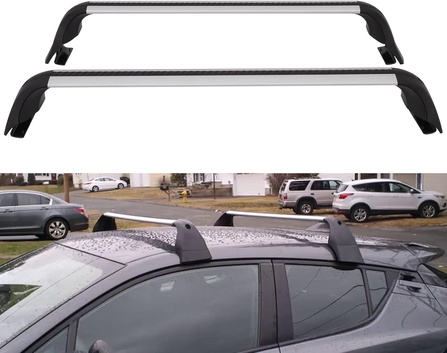 roof rack cross bars fits for c hr 2018 2021,aluminum luggage cross bar cargo rooftop