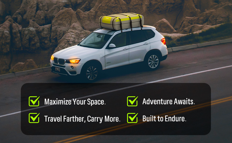 rooftop cargo carrier bag 21 cubic waterproof car roof bag for all vehicles with/without rack